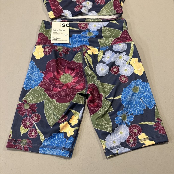 SO Women's (Size XS) Athletic Duo Bra & Shorts Floral Pattern Yoga Cardio - Picture 7 of 8